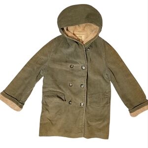 Vintage Burlington Mark V Corduroy Hooded Coat with Alpaca Fur Heavyweight Warm